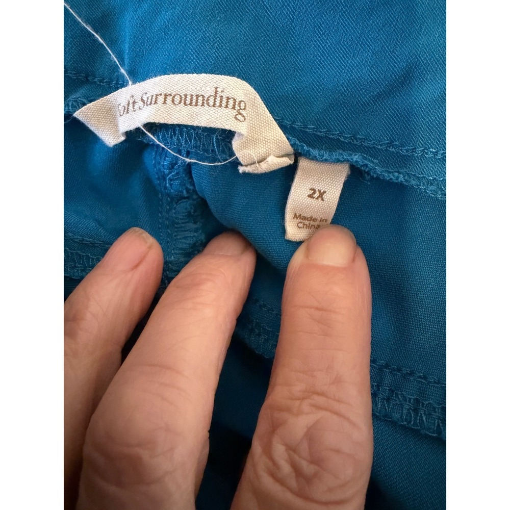 Soft Surroundings Pants Blue 2X Women Pull On Stretch Crop Casual 5AC10 - Picture 9 of 10
